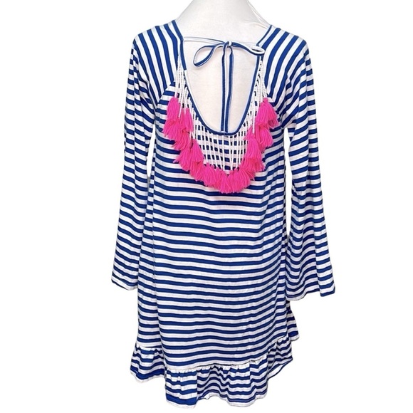 Philosophy Striped Beaded Tassel Back Dress - Picture 5 of 8